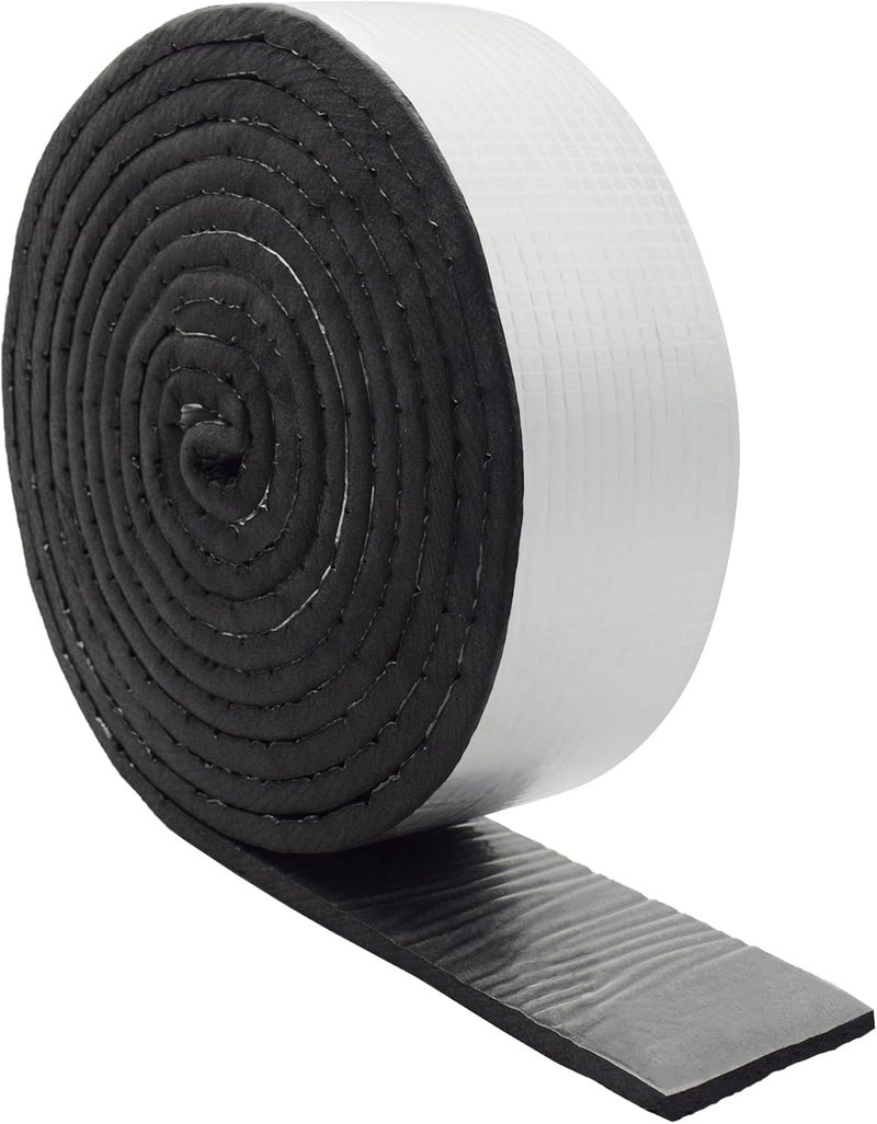 DOBTIM Foam Foil Pipe Insulation Wrap, Reflective Foil Insulation Tape Self Adhesive with High Resilience for Pipe Insulation Wrap 16 Ft Long x 3 Inch Wide x 3/8 Inch Thick - Image 1